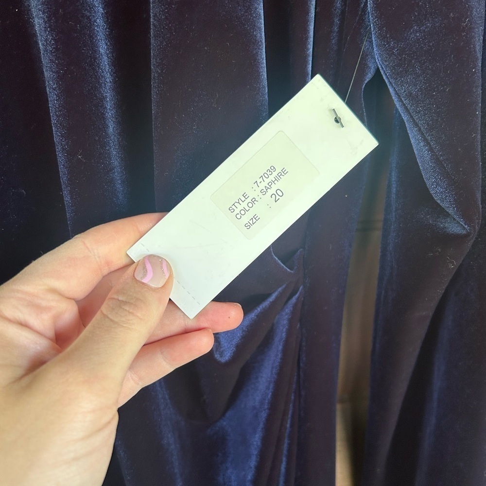 NWT Rickie Freeman for Teri Jon Sapphire Long Sleeve Dress Size 20 - Picture 5 of 6